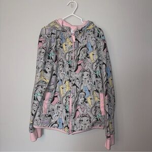 Disney Princess Zip-Up Hoodie | Gray | Size 9/10 | Girls | Magical & Cozy
